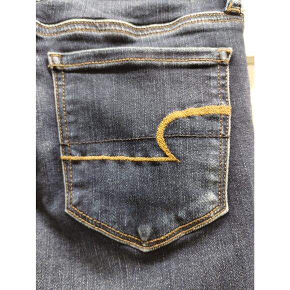 American Eagle Womens Size 2 Long Next Level Stretch Dark Wash Skinny Blue Jeans - Picture 4 of 9